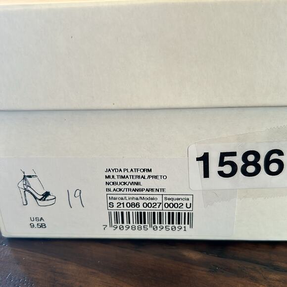 Schutz Suede Platform High Heels Clear Strap Rhinestone Embellished NEW 9.5 - Picture 10 of 10